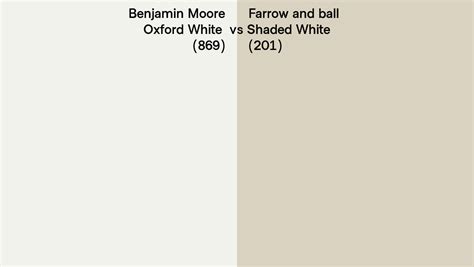 Benjamin Moore Oxford White 869 Vs Farrow And Ball Shaded White 201 Side By Side Comparison