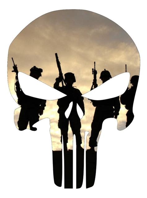 Items Similar To Army Battle Punisher Skull Decal Military On Etsy