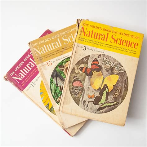 Set Of 3 Vintage 1962 Golden Book Encyclopedia Of Natural Science Books