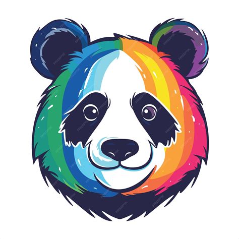 Premium Vector | Panda colorful watercolor stained glass cartoon kawaii ...