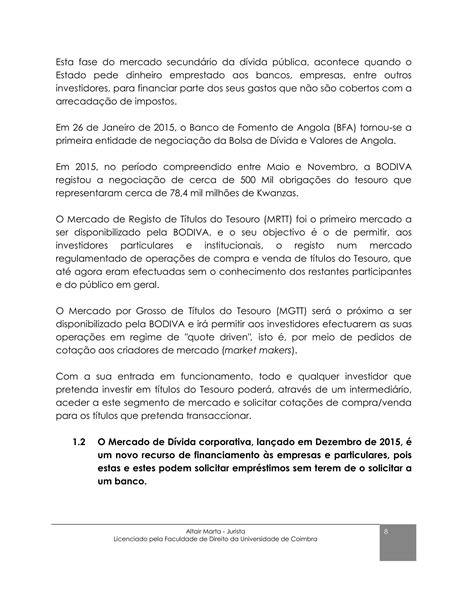 Bolsa De Valores De Angola Bodiva Por Altair Marta Pdf