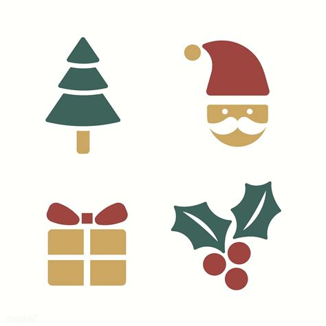 Christmas Holiday Symbols Vector Set Free Image By