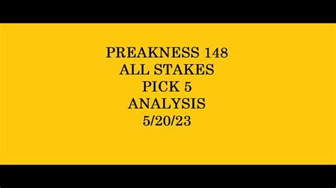 Preakness All Stakes Pick Youtube