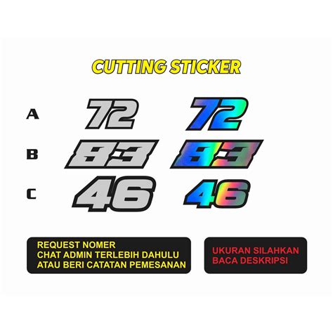 Jual Stiker Nomor Custom Cutting Sticker Nomor Start Nomor Balap