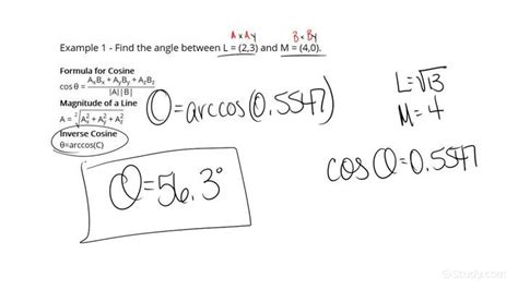 Finding The Angle Between Two Vectors Physics