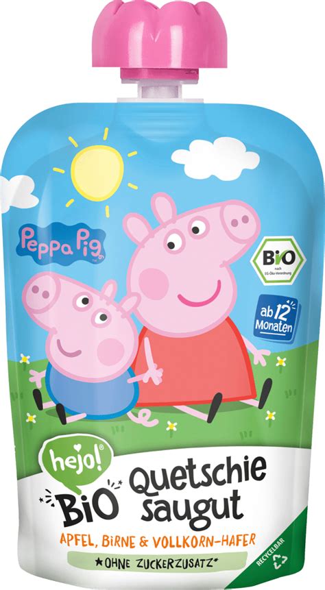 Peppa Pig Quetschie Bio Saugut Apfel Birne Und Vollkornhafer Ab Jahr