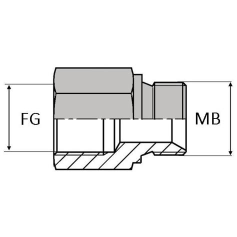 Adaptateur Droit M Le Bsp X Femelle Gaz Cylindrique Prolong Pour Bague