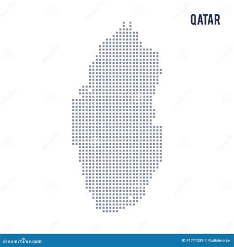 Pixel Map Of Qatar Vector Dotted Map Of Qatar Isolated On White