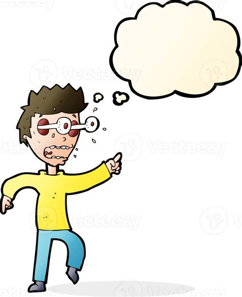 Cartoon Man With Popping Out Eyes With Thought Bubble 40695062 Png