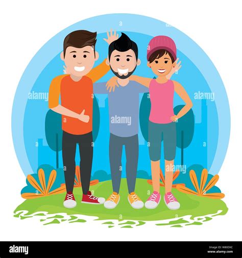 Friends Youth Happy People Cartoon Stock Vector Image And Art Alamy