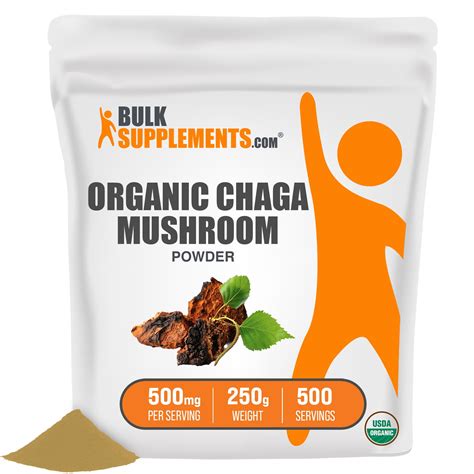 Organic Chaga Mushroom Powder 500mg Mushroom