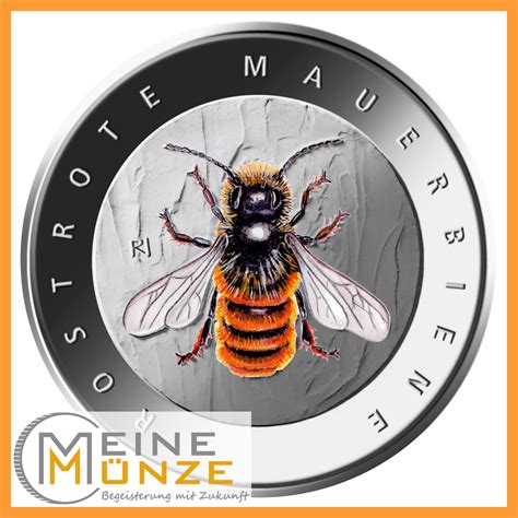 5 Euro Münze ROSTROTE MAUERBIENE 2023 Spiegelglanz PP Wunderwelt