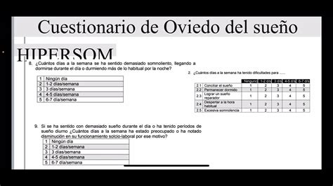 Cuestionario de Oviedo del sueño YouTube