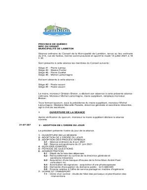 Remplissable En Ligne Municipalit De Lambton Fax Email Imprimer PdfFiller