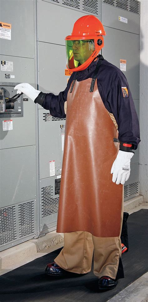 Salisbury Flame Resistant Insulating Apron Rubber Brown 19 Oz 42 In