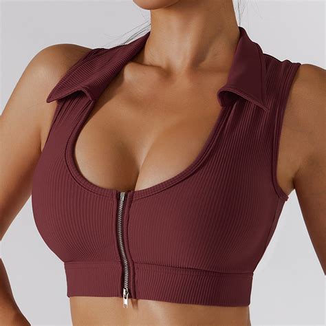 High Support Sports Bra Front Zipper Shockproof Running Fitness Vest