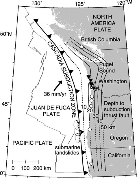 Cascadia Subduction Zone Fault Line Map