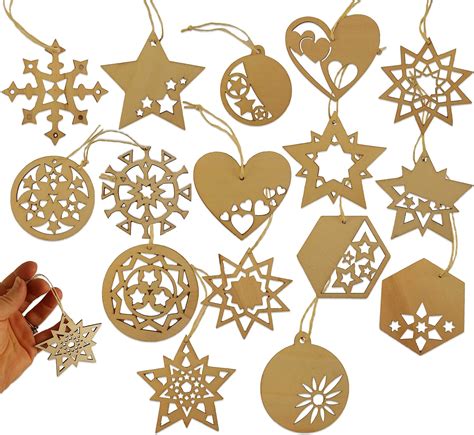 Diy Unfinished Wood Christmas Ornaments To Paint Color Or