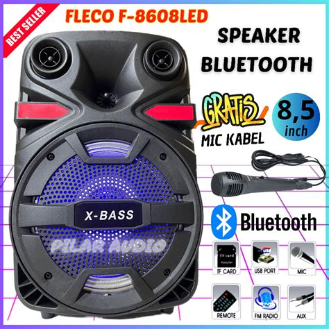 Jual Speaker Bluetooth Meeting Portable Fleco Inch F Led Bonus