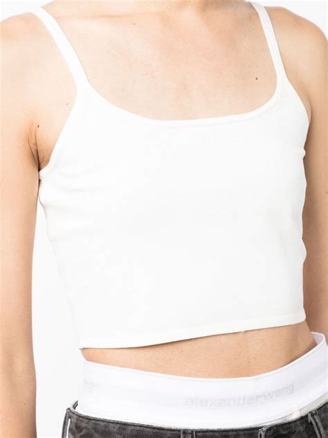 Alexander Wang Scoop Neck Cropped Tank Top White Farfetch