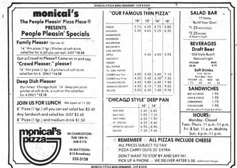 Monical S Pizza In Mattoon Illinois Friday November 14 1980 R