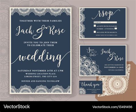 Rustic Wedding Invitation Design Template Vector Image