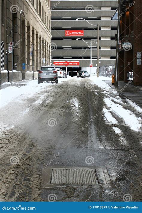 Snowy Streets editorial stock image. Image of parking - 17813379