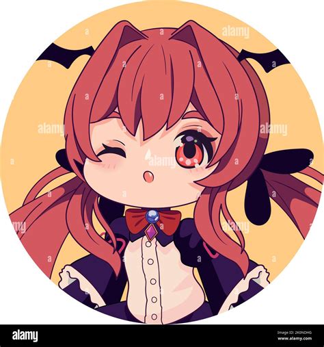 Anime Chibi Girl Portrait Stock Vector Image Art Alamy