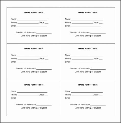 Printable Ticket Template Microsoft Word Qualads Raffle Ticket