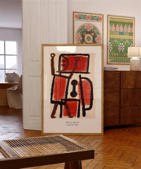 Paul Klee Print Locksmith 1940 Abstract Modern Wall Art Red Black