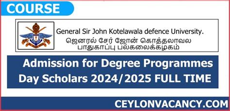 Admission For Degree Programmes Day Scholars 2024 2025 Full Time