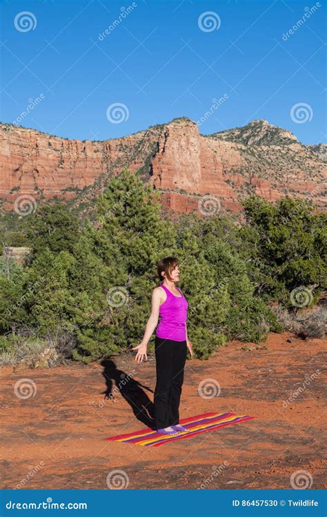 Red Rock Yoga Stock Photo Image Of Arizona Scenic Adult 86457530