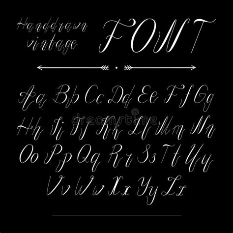 Handwritten Lettering Font Alphabet Stock Vector Illustration Of