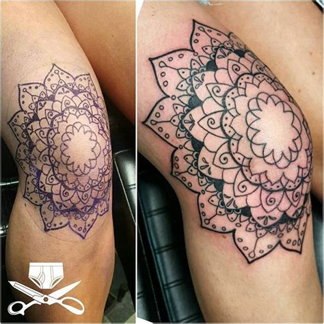 Mandala Knee Tattoo Stencil