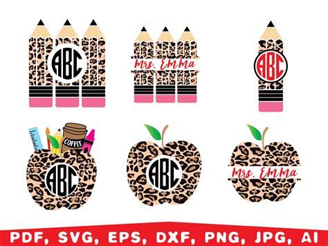 Crayon Split Monogram Svg Crayon Svg Teacher Svg Teacher Etsy