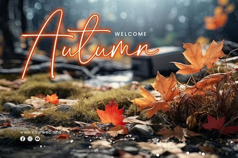 Poster de las redes sociales de bienvenida al otoño Archivo PSD Premium