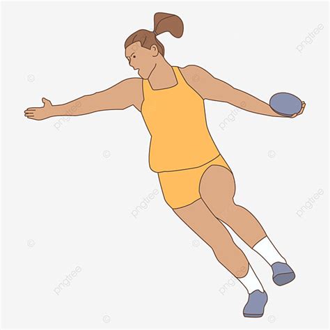 Discus Throw Vector Hd Png Images Illustration Of Black Woman Throwing