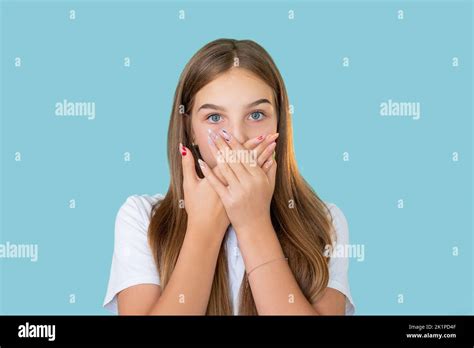 Shocked Girl Unexpected News Omg Really Special Offer Portrait Of