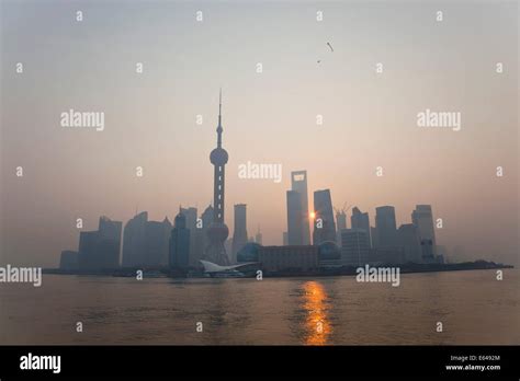 Sunrise over Pudong skyline, Shanghai, China Stock Photo - Alamy