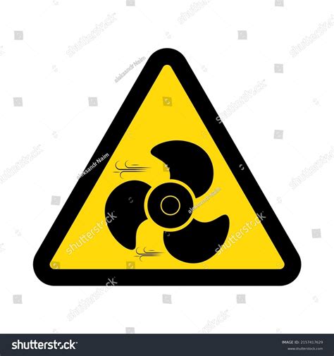 Fan Blades Warning Yellow Triangular Sign Stock Vector Royalty Free