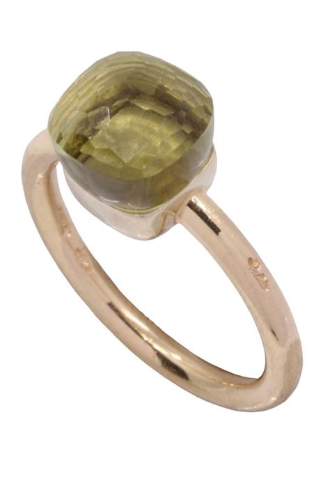 Pomellato Bague Nudo Petit En Or Jaune K Quartz Citron Maison Eloe