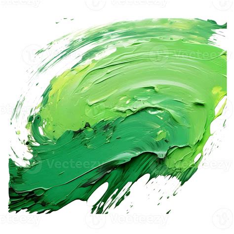 Smooth Brush With Strokes Of Oil Paint Green Paint Ai Generative