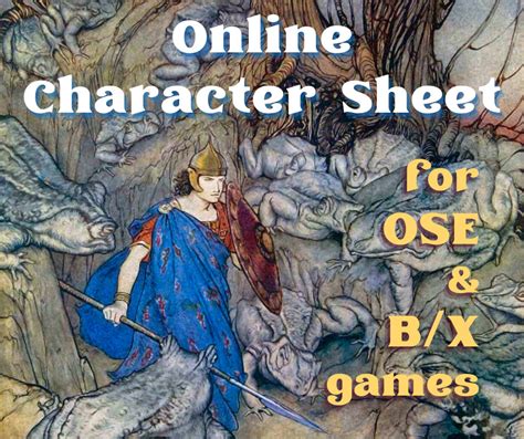 Online Character Sheet For Ose And Bx Games By Dismaster Frane