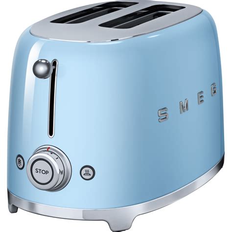 Smeg TSF01PBUK 50s Retro Style 2 Slice Toaster In Pastel Blue