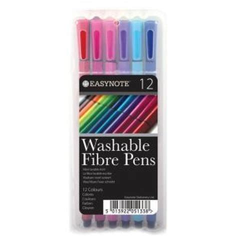 Pack Of 12 Easynote Washable Fibre Pens Uk