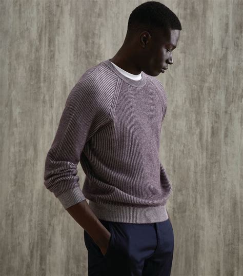 Brunello Cucinelli Purple Cashmere Ribbed Sweater Harrods Uk