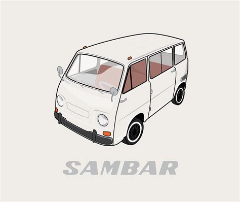 1970 Subaru Sambar Van Digital Art by Ed Jackson