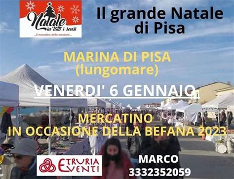 Mercatino a Marina di Pisa sul Lungomare venerdì 6 gennaio 2023 Cosa