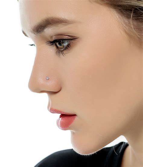 G Nose Rings Studs L Stainless Steel Nose Studs Cz Heart