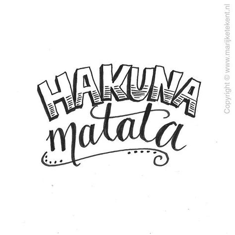 Hakuna Matata. Dibujalo sobre lienzo y bordalo! Hermosos regalos originales Handlettering Quotes ...